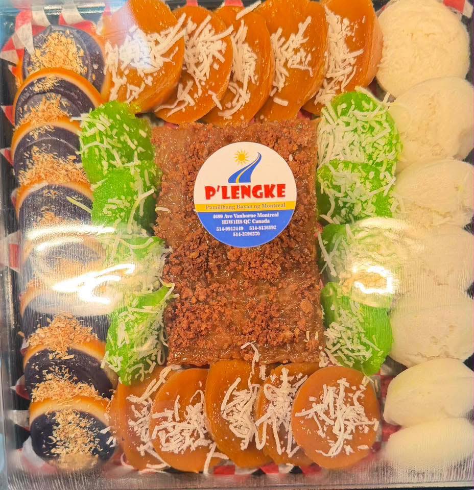 Assorted Filipino desserts platter with bibingka, puto, and traditional sweets