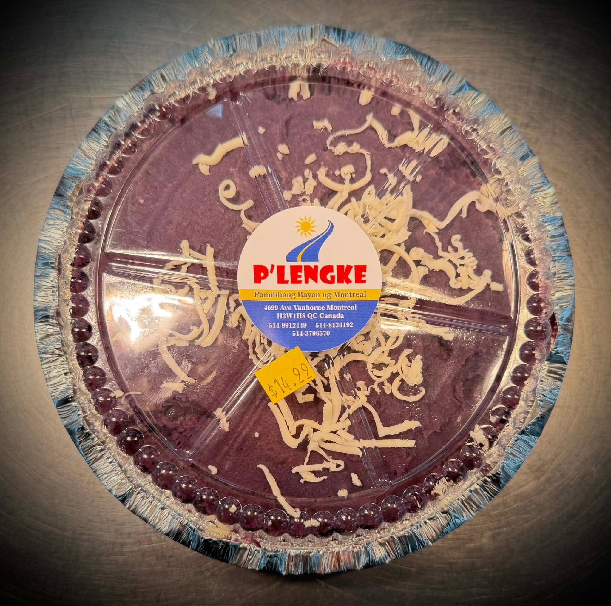 Ube cake - purple yam dessert with P’lengke label